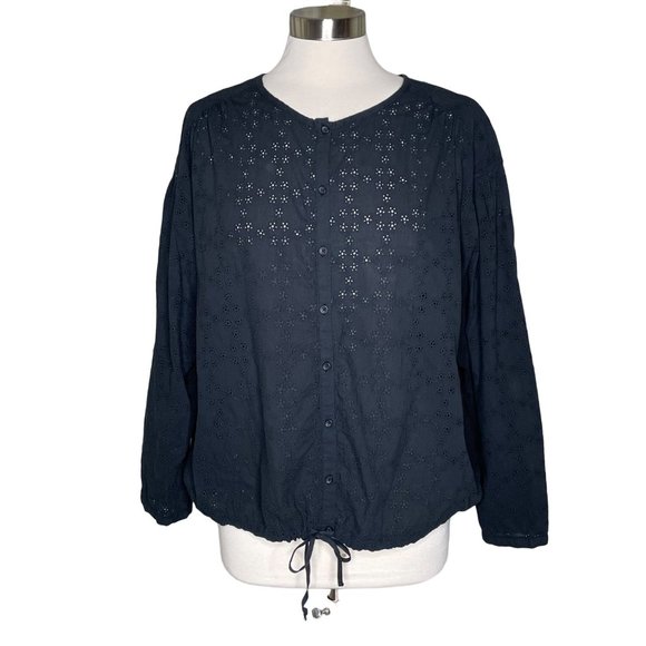 Free People L black eyelet lace top - Picture 1 of 6